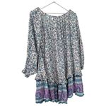 Spell & The Gypsy Flora Boho Mini Dress Purple Border XS Blue Photo 7