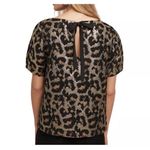 Anthropologie Hutch Leopard Print Blouse XS Black Gold Metallic Holiday Party Photo 4