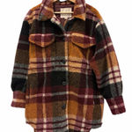 American Eagle AEO Outfitters Plaid Teddy Sherpa Fireside Shacket Size Small Photo 0