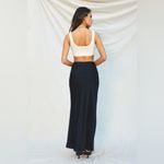 Life of a Party Satin Pull On Maxi Skirt in Noir Size M Photo 2