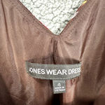 Jones Wear Vintage Y2K Midi Dress Womens 4 Geometric Chiffon Asymmetrical Hem Fairy Boho Photo 2