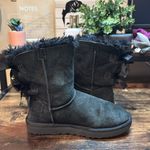 UGG  Bailey Bow Black Suede Boots size 6‎ Photo 6