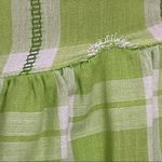 Vintage 60’s Handmade Lime Green Plaid Apron Style Fit and Flare Dress S Photo 9