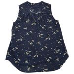 Vince Camuto Blouse Womens XS Navy Floral Sleeveless V-Neck High Low Hem Top Photo 1