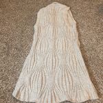 CAbi Sleeveless Cardigan Sweater Knit Open Front Tan Neutral Duster Small Photo 2