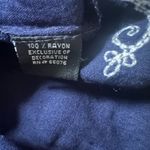 Raviya Womens Size Medium Navy White Boho Strapless Ruched Dress Coverup Photo 6