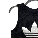Adidas  Trefoil Women Muscle Tank Top Paisley‎ Print Pullover Crewneck XS Black Photo 3