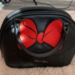 Lounge Fly Disney Lounge-fly Minnie Mouse Satchel Handbag Black Red Bow Rare Photo 0