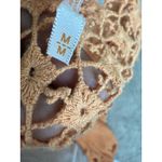 Free People  Women's Medium Peach‎ Crochet Trim Long Sleeve Button Down Top Photo 7