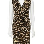 Ralph Lauren Lauren  Dress Womens 4 Brown Black Beige‎ Abstract Print Sleeveless Photo 0