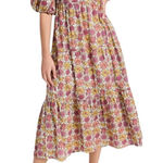 MINKPINK  Yasamin Tiered Midi Dress in Pink Yellow Floral M Photo 0