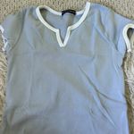 Brandy Melville Light Blue and White Sweetheart Tee Top Photo 0