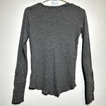 P.J. Salvage  Henley Shirt Long Crochet Sleeve Knitted Quarter Button Gray S Photo 4