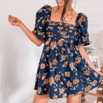 Abercrombie & Fitch Emerson Linen-Blend Puff Sleeve Mini Dress Size Small Tall Photo 0