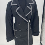 Apostrophe Womens XL Black/silver Double Breasted Trench Coat with Belt Photo 0