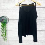 Glitz  Black Long Sleeve Cold Shoulder Cut Out Stretch Top Size Medium Photo 3