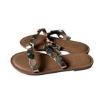 Universal Threads Universal Thread Womens Vivienne Two Band Flat Sandals Gold / Brown Womans 7 Nwt Photo 2