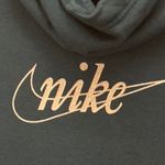 Nike Womans Hoodie Small Center Logo Swoosh Bling Silver Cowl Neck Sweatshirt Photo 2