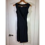 Kookai Wrap Midi Dress 1 Black Glam LBD Night Out Semi Formal Classic Witchy Photo 2