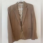 Toteme Brown Herringbone long sleeve wool blend wide lapel Blazer jacket 38 Tan Size undefined Photo 7