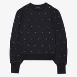Romeo + Juliet Couture Studded Black Cropped Sweatshirt Cotton Wool Size Medium Photo 0