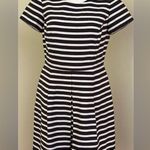 Brooks Brothers 346 Navy Blue White Striped A-Line Pleated Nautical Dress Sz 8 Photo 4