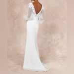 Lulus  Timeless Adoration White Embroidered Bishop Sleeve Maxi Dress Womens Sz XL Photo 4