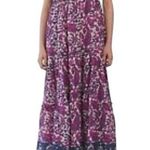 House of Harlow  1960 pink and blue floral  midi/maxi poplin cotton dress Sz L Photo 0