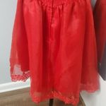 DAZZLING RED FIT N FLARE GOWN STRAPLESS LACE OVERLAY FULL ZIP BACK EMBROIDERED Size 10 Photo 14
