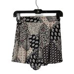 Topshop Black And White Mixed Media Patchwork Printed Boho Shorts Size 0 Photo 1