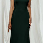 Amsale GB070F Sophia Hunter Green Flat Chiffon Halter Bridesmaid Gown Size 8 Photo 0