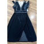 Saylor  black Alexandra Velvet & Lace V-Neck Dress size L Photo 3