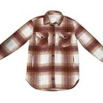 Thread & Supply Womens Plaid Shacket Shirt Jacket Brown White Overshirt Sz Small Photo 0