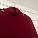 Clara Sun Woo Maroon High Neck 3/4 Sleeve Burgundy Dress Size XS Cutout Mock Red Photo 2