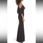 Jay Godfrey Jay By  Black Flutter Chiffon Overlay Cold Shoulder Naomi Gown Dress Photo 2