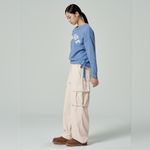 8 Seconds Corduroy Wide Leg Cargo Pants Ivory Size 64 Photo 1