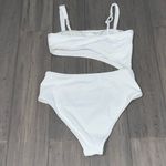 Shade & Shore White Women’s Ribbed One Shoulder Cut Out One Piece Swimsuit ~ ~ S Photo 3