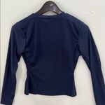 Memoryee Women’s Slim Fit Crop Top – Navy Blue Long Sleeve Tee, Size Small Photo 7