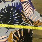 Mango  Casual Tropical‎ Leaf Gray Blouse Size 2 Vacation Cruise Photo 4