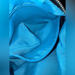 Coach Vintage Hampton 4984 Black Nylon Leather Trim Hobo Bag Purse Teal Interior Photo 13