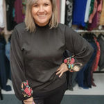 ZARA Trafaluc Floral Long Sleeve Top - Size Large Photo 0