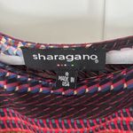 Sharagano  Orange and Blue Sheath Dress 3/4 Sleeve Bateau Neckline Photo 1