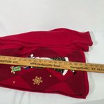 Classic Elements FESTIVE CHRISTMAS ARGYLE CARDIGAN SWEATER SANTA L RED PREOWNED Photo 8