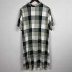 CJ Banks Dress Womens 18W Green Plaid Linen Cotton Blend Short Sleeve Pullover Photo 6