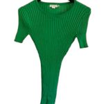 Good American | Ribbed Open Back T Shirt Bodycon Dress in Green Size 1/2 Photo 3