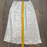 Natori White Satin Embroidered Hem Half Slip Lingerie Skirt Sheer Trim Small Photo 4