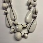 Talbots Signed T - White / Brown Statement Costume Necklace Bead / Beaded Photo 10