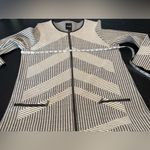 Nic+Zoe  Black and Cream Printed Faux Leather Trim Zip Front Dress Size Medium Photo 12