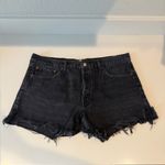 AGOLDE  Parker Jean Cut Off Shorts Trance Black Denim Distressed High Rise 33 Photo 3