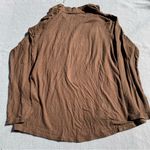 Oska Drapey Cowl Neck Brown Long Sleeve Shirt Top Size 2 8/10 M 100% Cotton Size M Photo 3